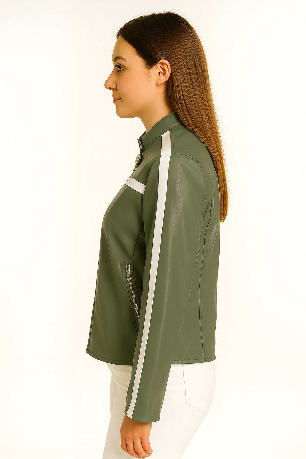 Velocity Stripe Racer Leather Jacket