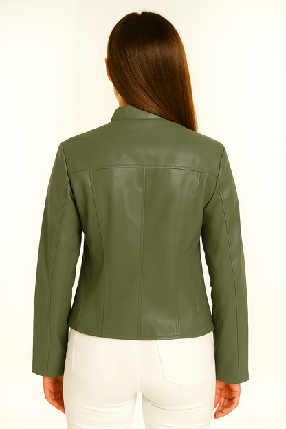 Velocity Stripe Racer Leather Jacket