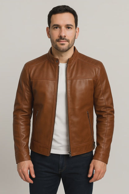 Heritage Cognac — Handcrafted Leather Jacket