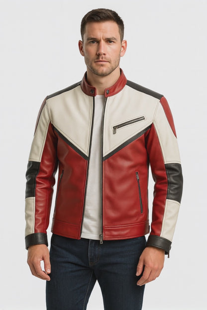 Men’s Cafe Racer Leather Jacket – Retro Motorcycle Style